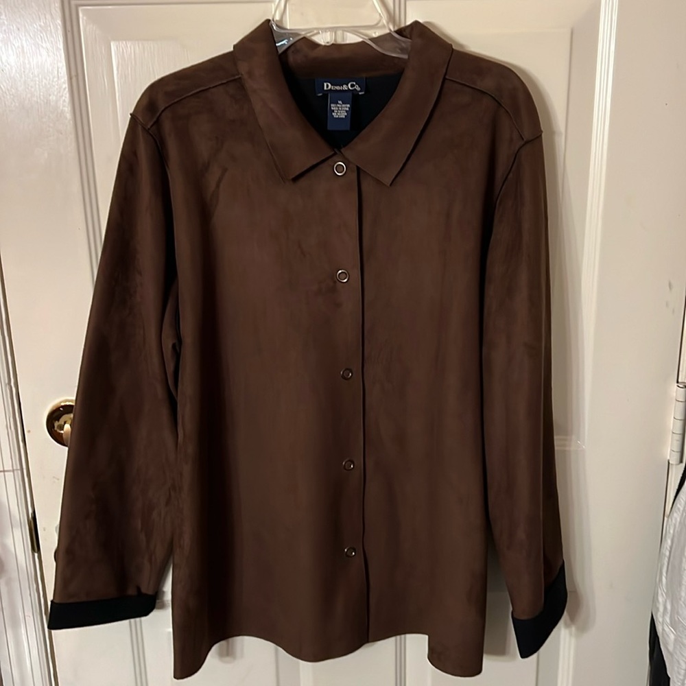 Womens Sz XL Denim & Co LS Blouse